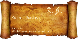 Kazai Janina névjegykártya